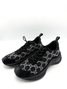 GG Crystal Embellished Black Sneakers