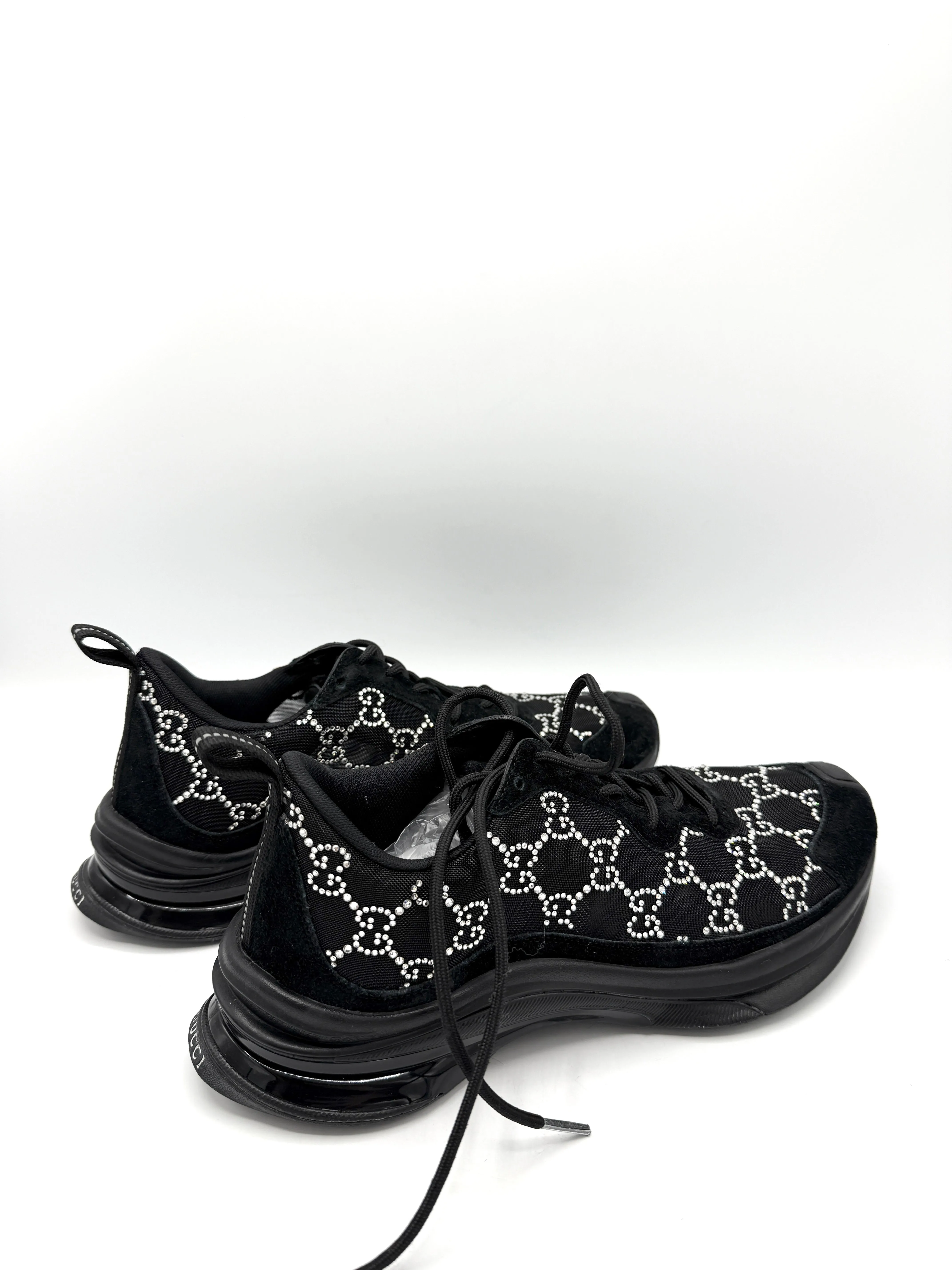 GG Crystal Embellished Black Sneakers