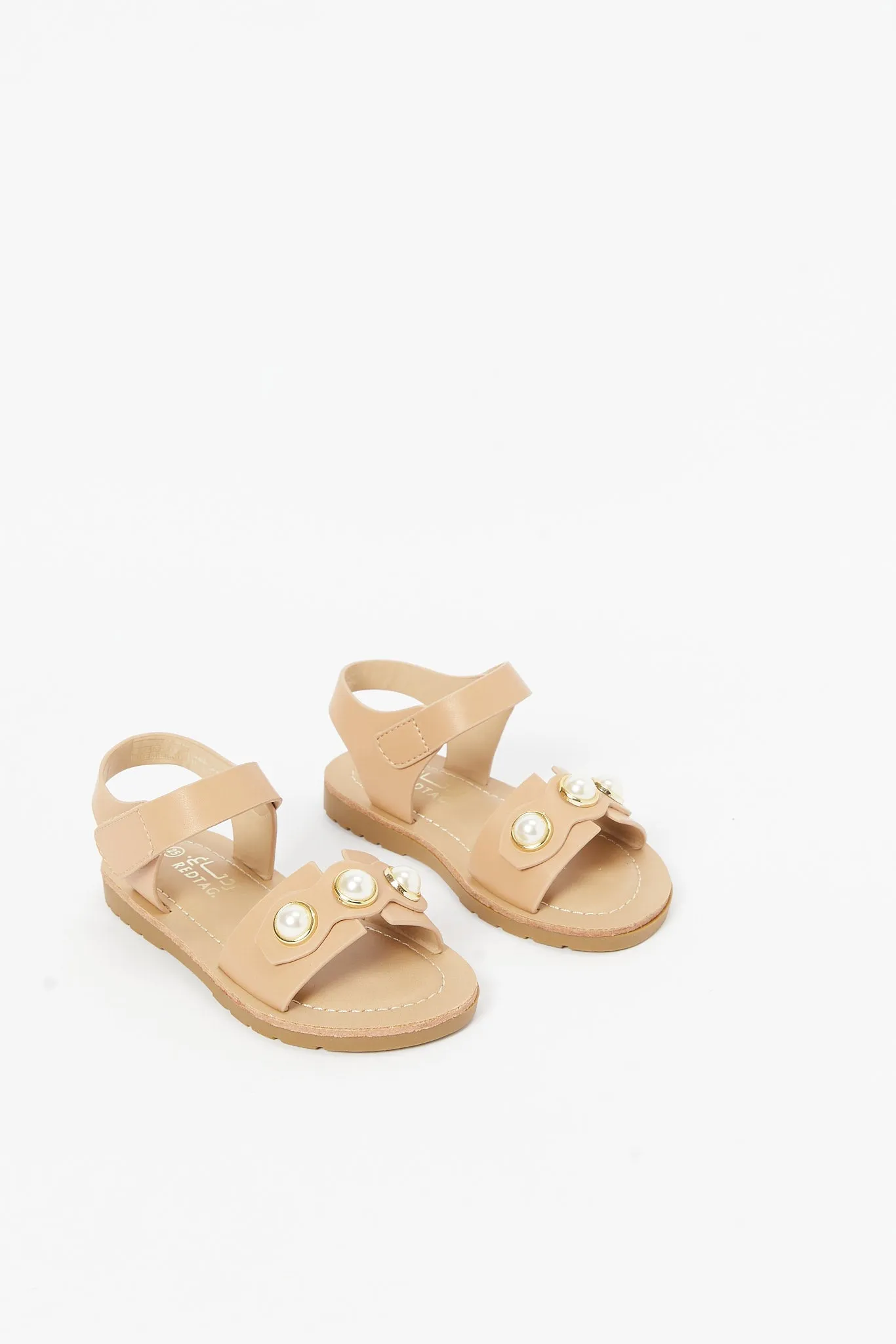 Girls Brown Pearl Detailed Sandal