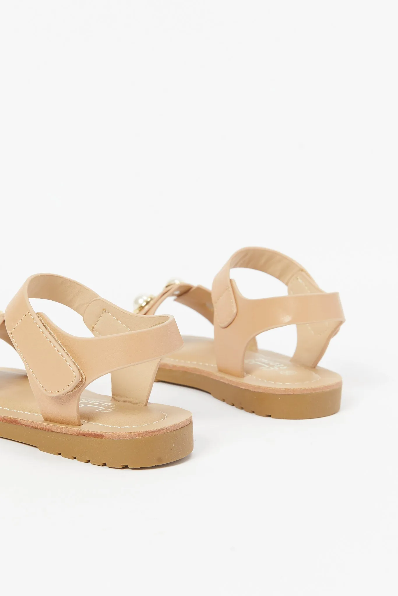 Girls Brown Pearl Detailed Sandal