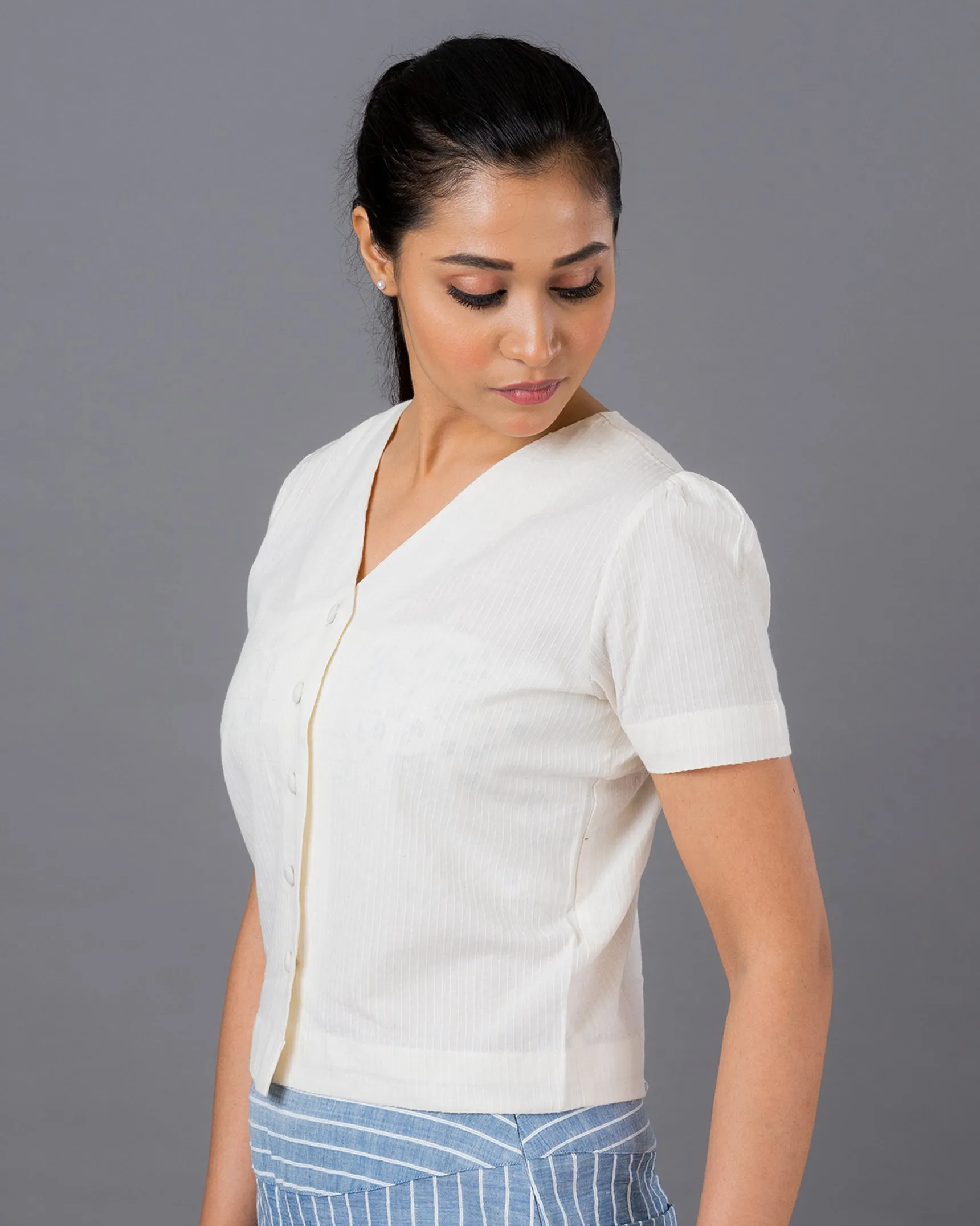 Khadi striped co-ord