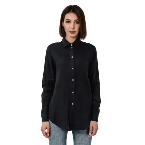 Linen Shirt - Black - Stonewashed - Luxury Thin Linen