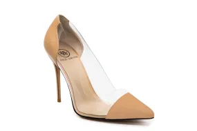 Lizzy Nude Leather Heels
