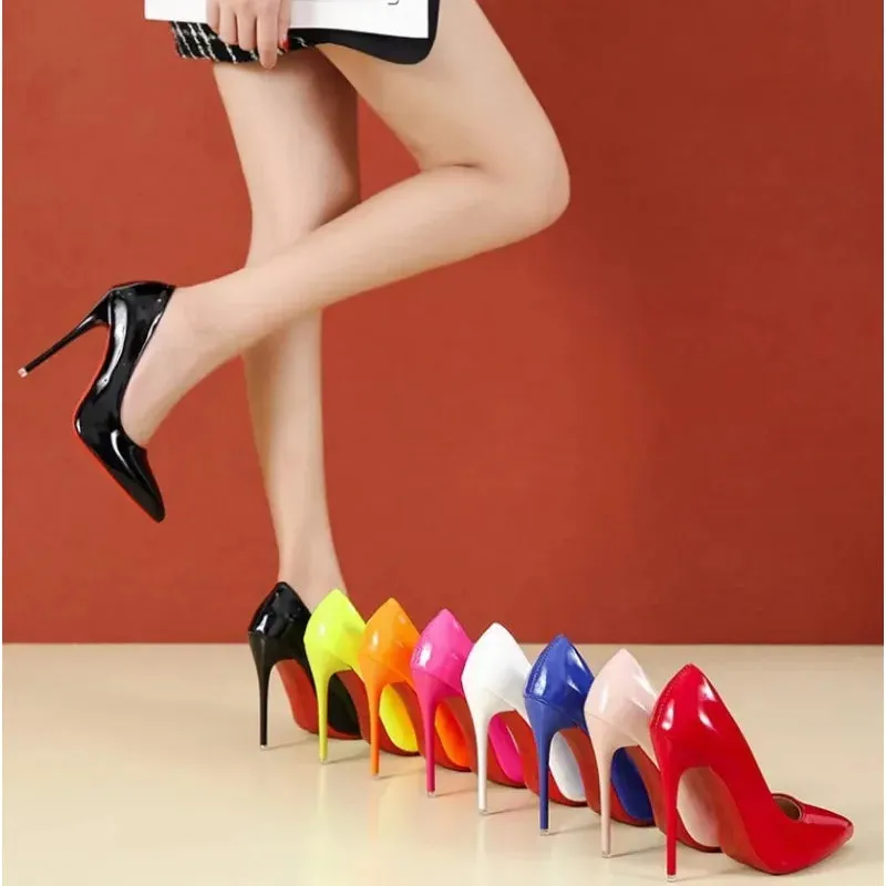 LVSANW 2024 Fashion High Heels 35-45 Plus Size Women Shoes 12cm Thin Stiletto Banquet Wedding Shoes Sexy Pointed Toe Ladies Party Shoes