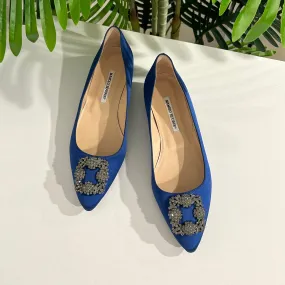 Manolo Blahnik Blue Hangisi Flats