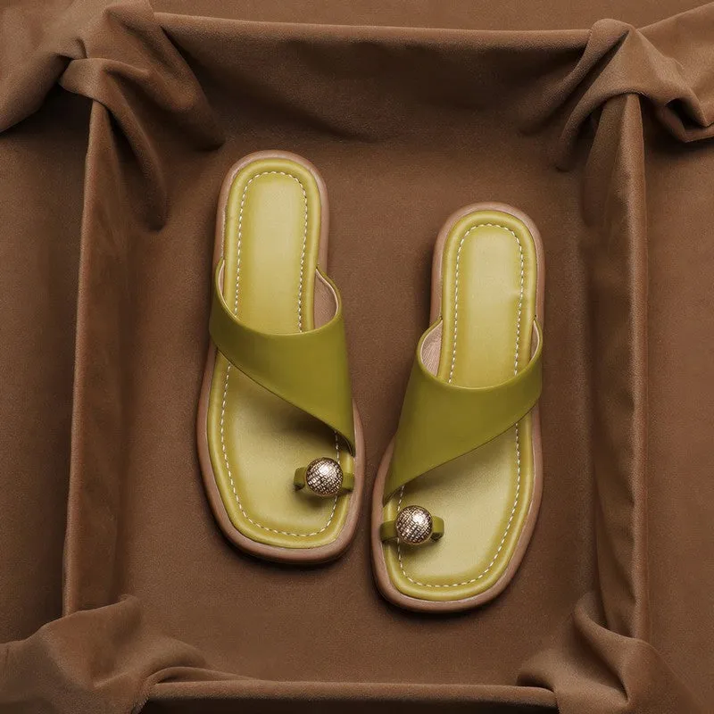 Marla Green Leather Sandals
