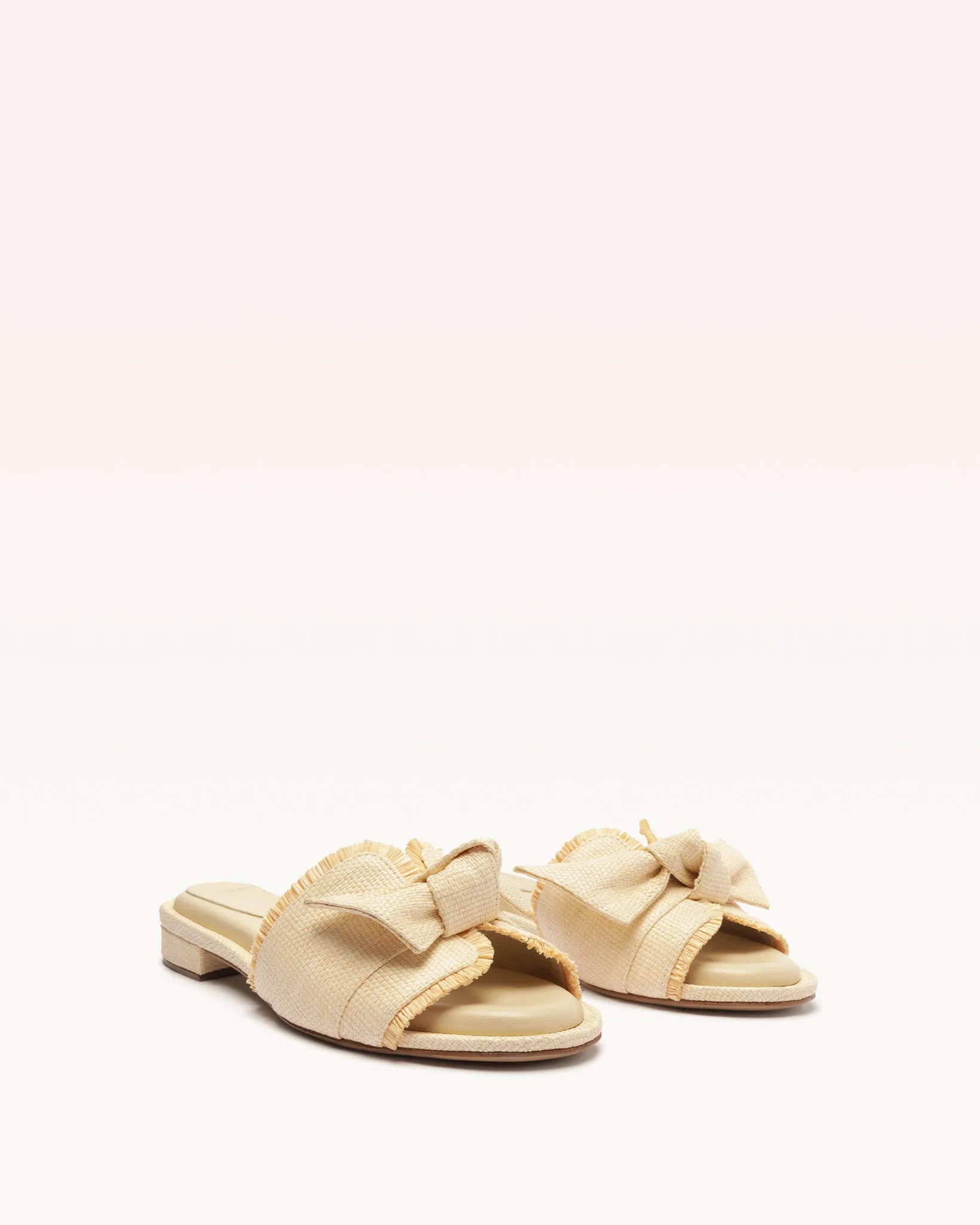 Maxi Clarita Raffia Flat Pearl