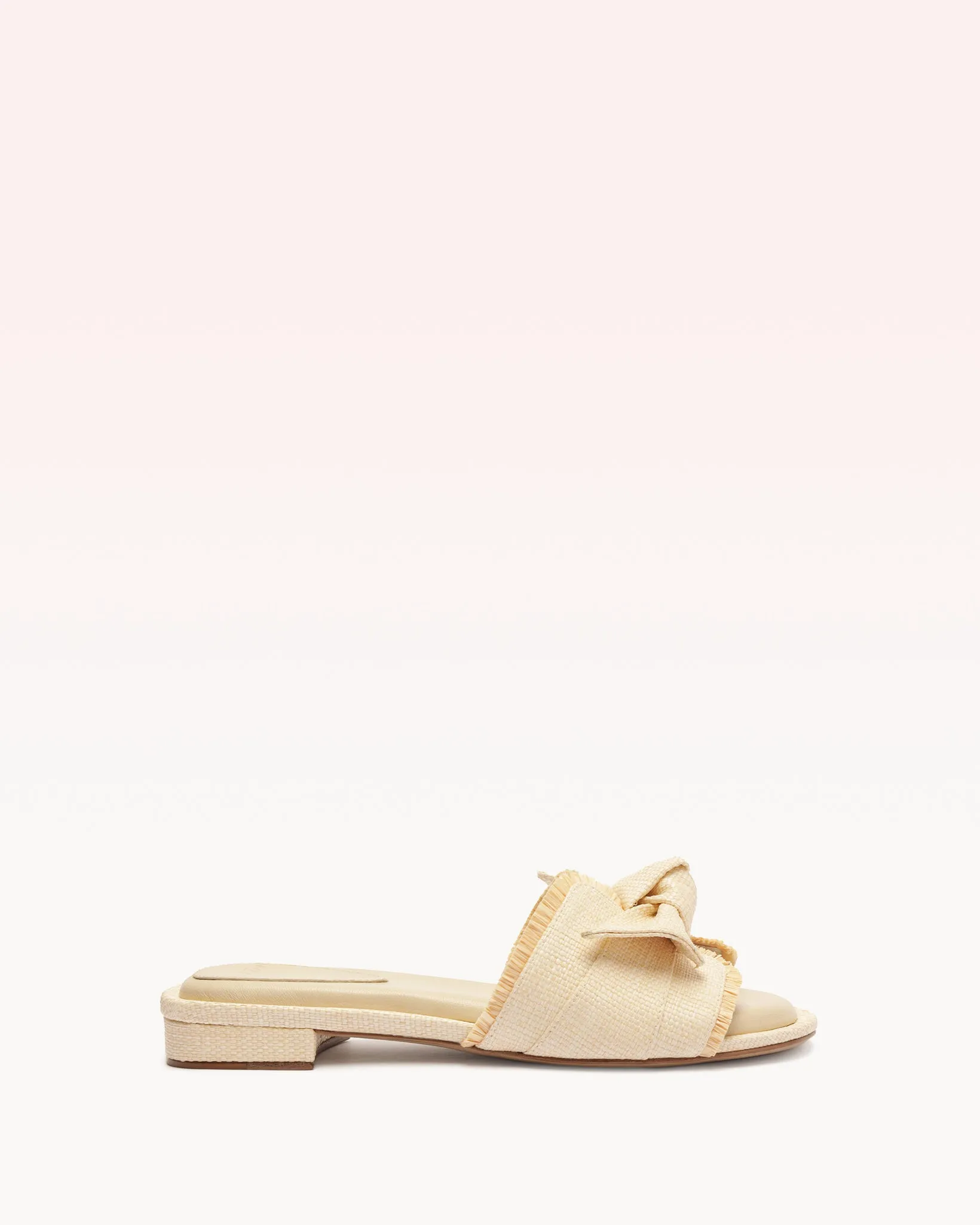 Maxi Clarita Raffia Flat Pearl