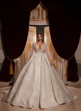 Maxine Long Sleeves White Wedding Dress
