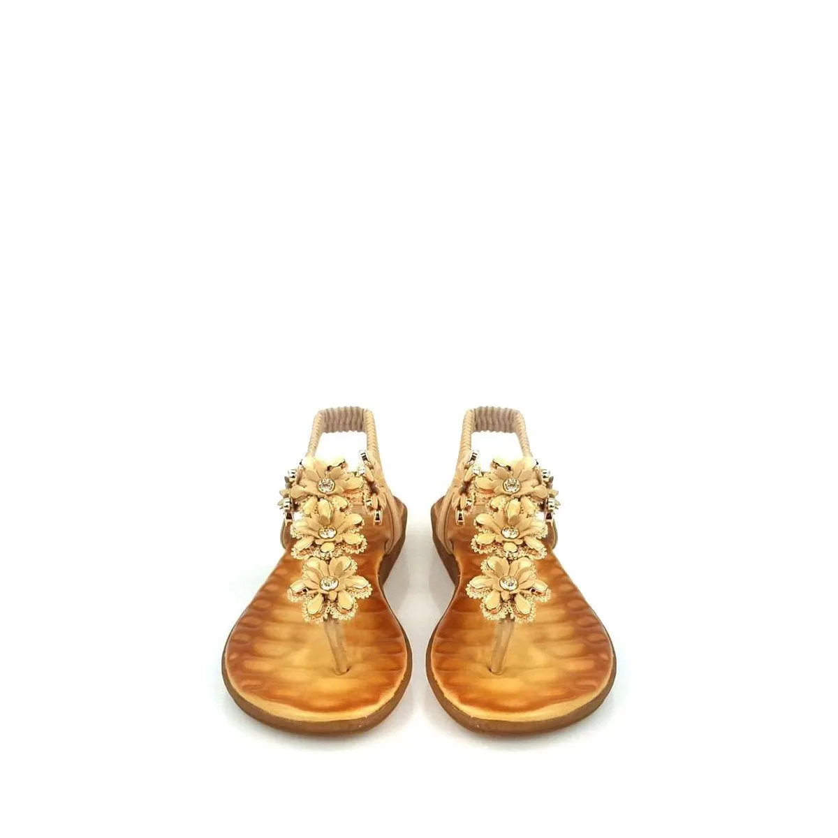 Nairi T-Bar Floral Embellished Toe Post Sandal