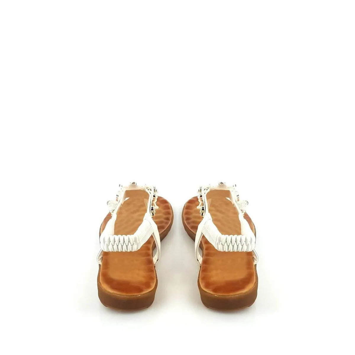 Nairi T-Bar Floral Embellished Toe Post Sandal
