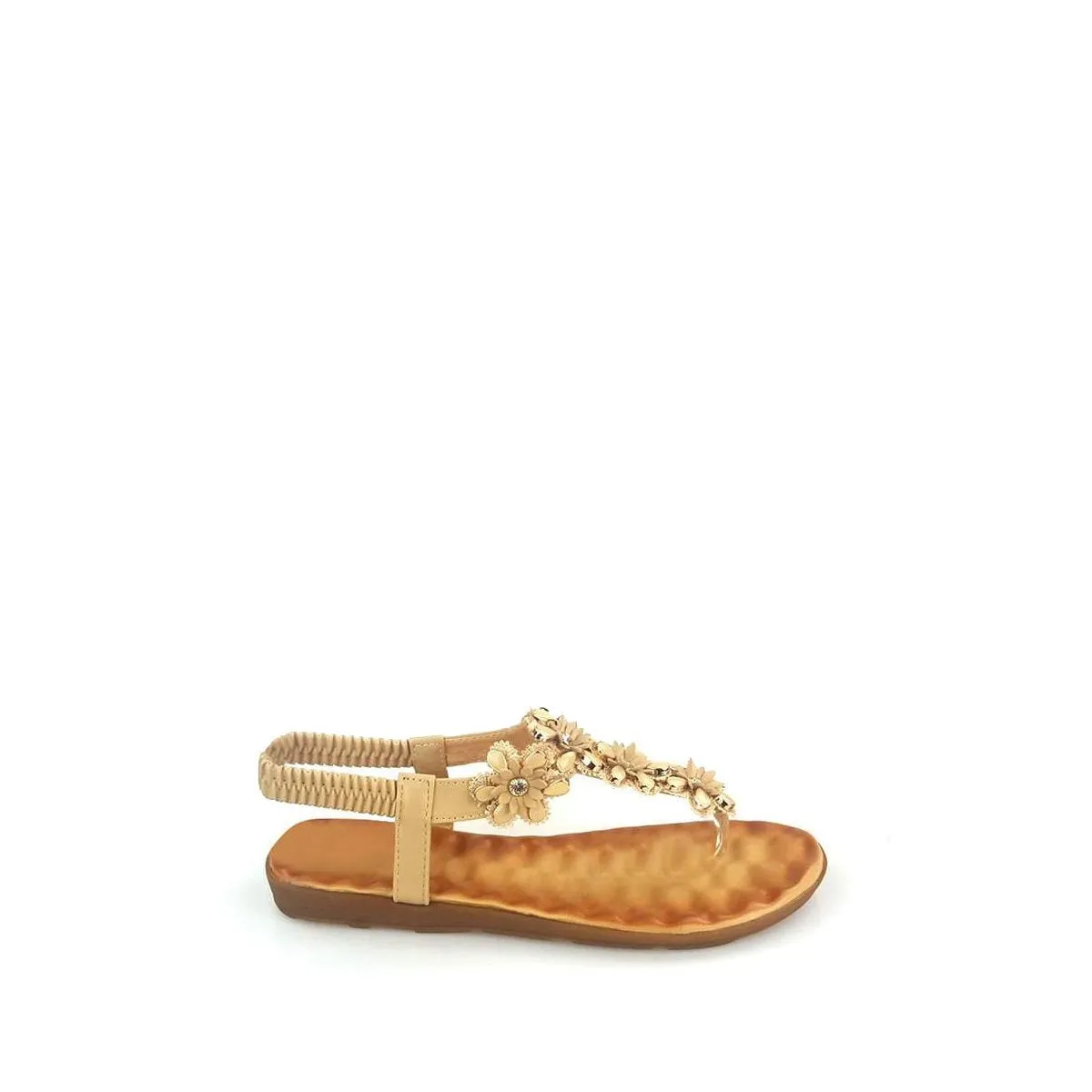 Nairi T-Bar Floral Embellished Toe Post Sandal
