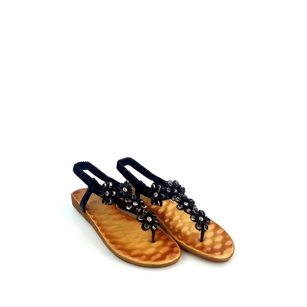 Nairi T-Bar Floral Embellished Toe Post Sandal