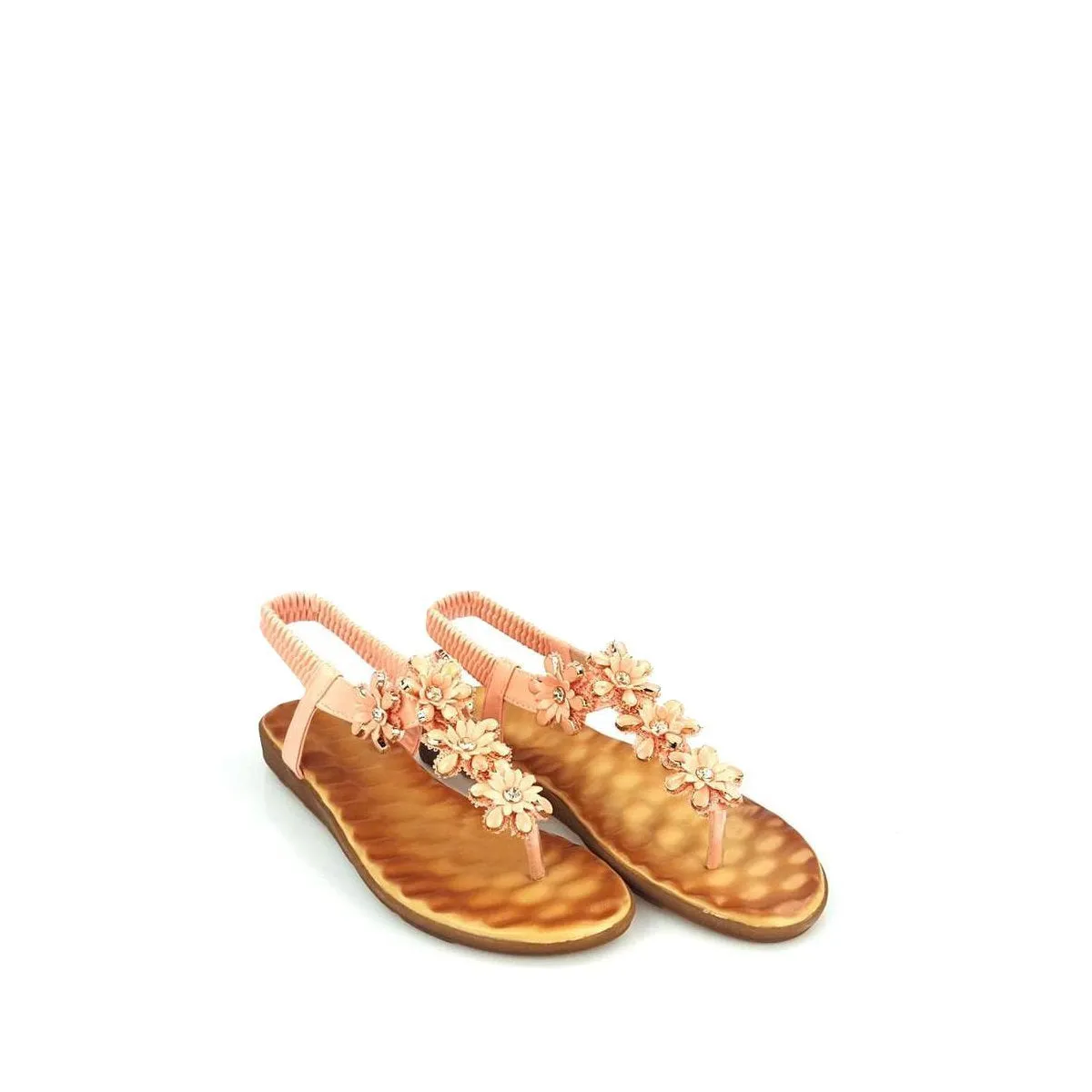 Nairi T-Bar Floral Embellished Toe Post Sandal