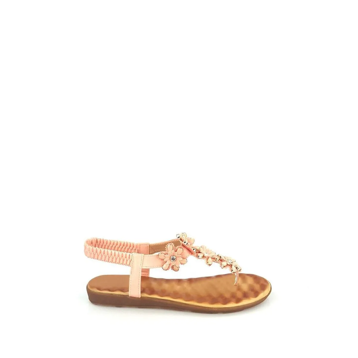 Nairi T-Bar Floral Embellished Toe Post Sandal
