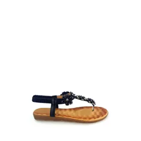 Nairi T-Bar Floral Embellished Toe Post Sandal