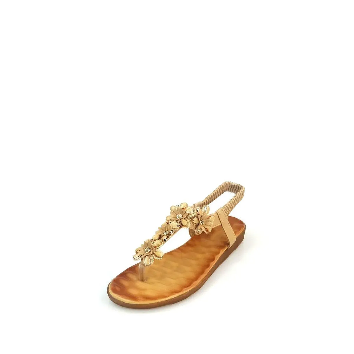 Nairi T-Bar Floral Embellished Toe Post Sandal