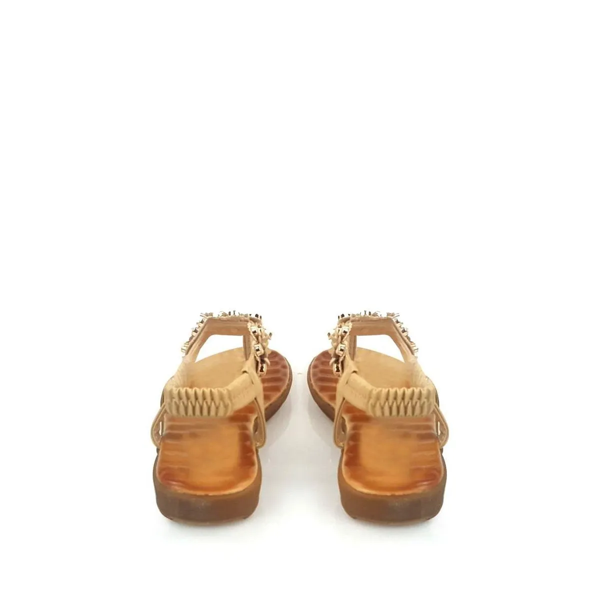 Nairi T-Bar Floral Embellished Toe Post Sandal