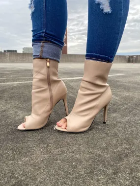 Nude Open Toe Heel