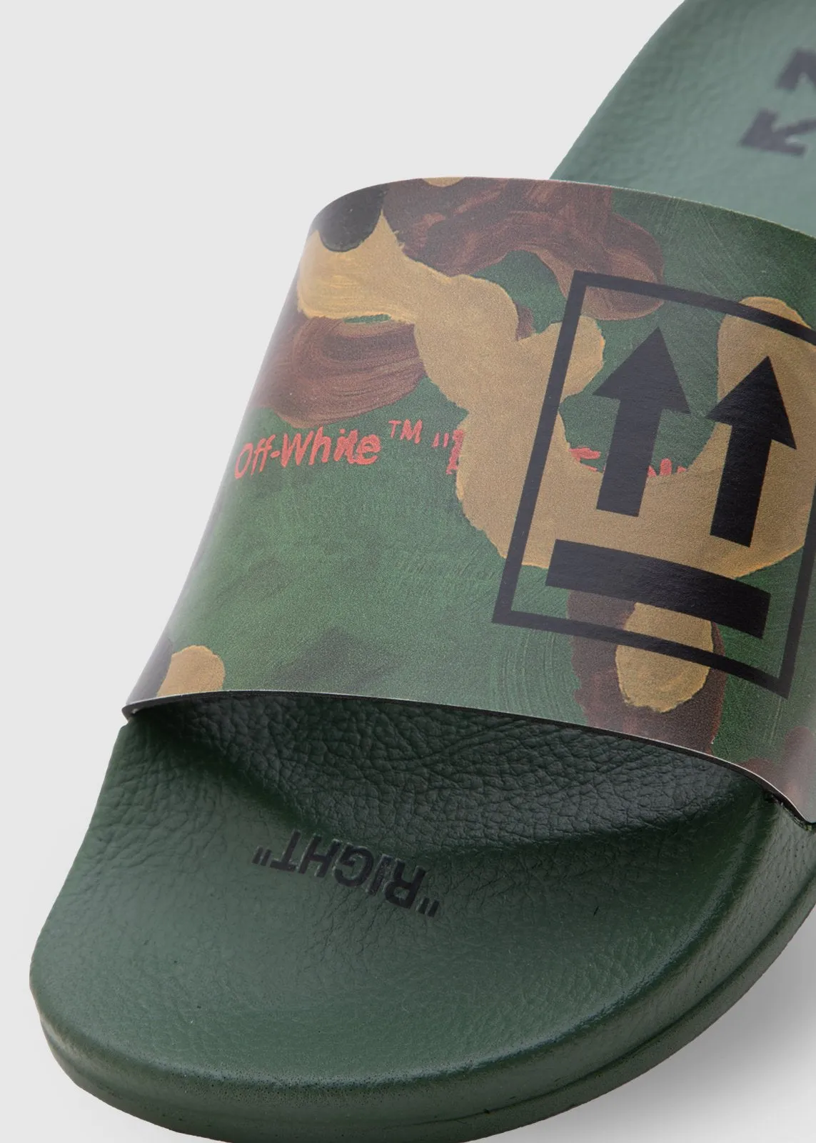 OFF-WHITE: DOUBLE ARROW SLIDER [GREEN]