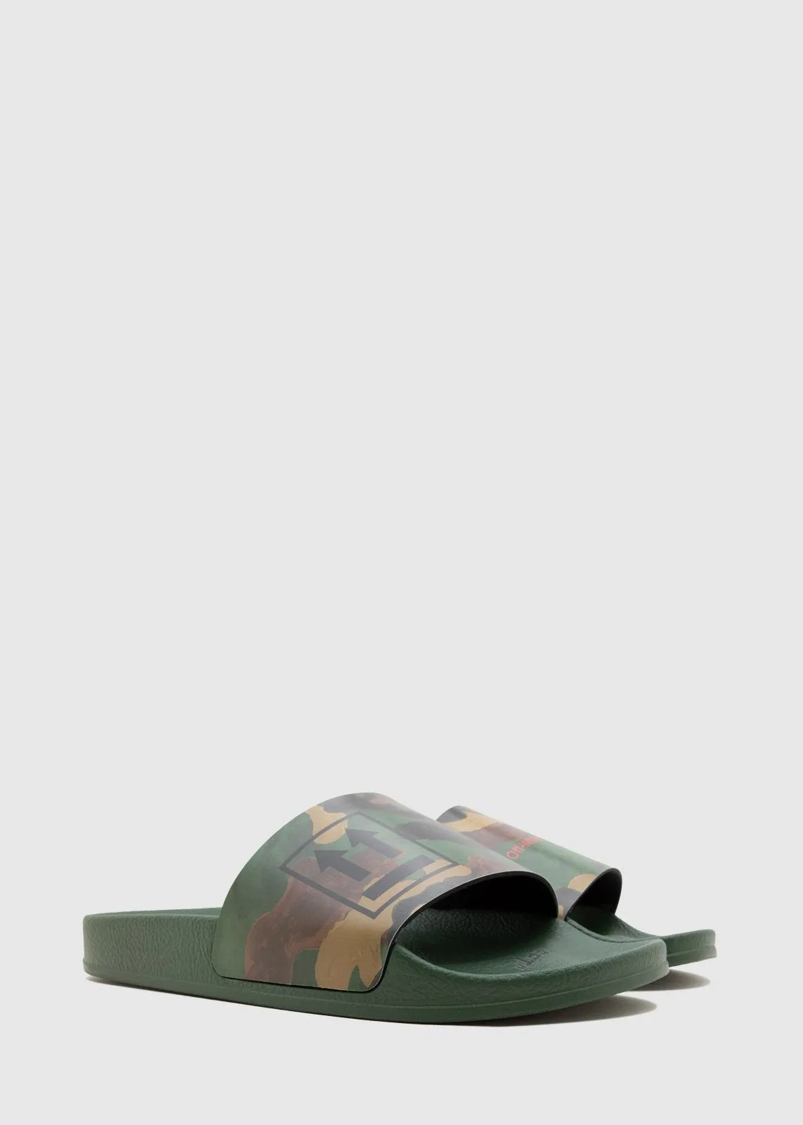 OFF-WHITE: DOUBLE ARROW SLIDER [GREEN]