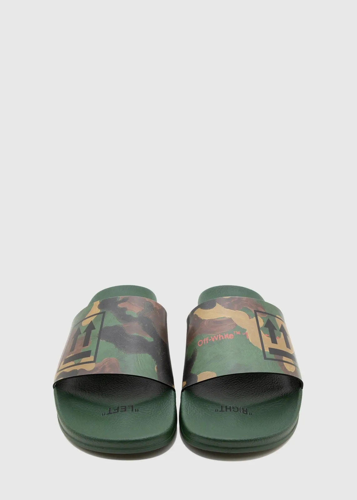 OFF-WHITE: DOUBLE ARROW SLIDER [GREEN]