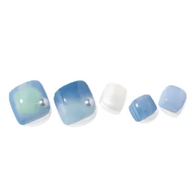 P Ocean Marble Pedicure Semi-cured Gel Nail Strips PP-051