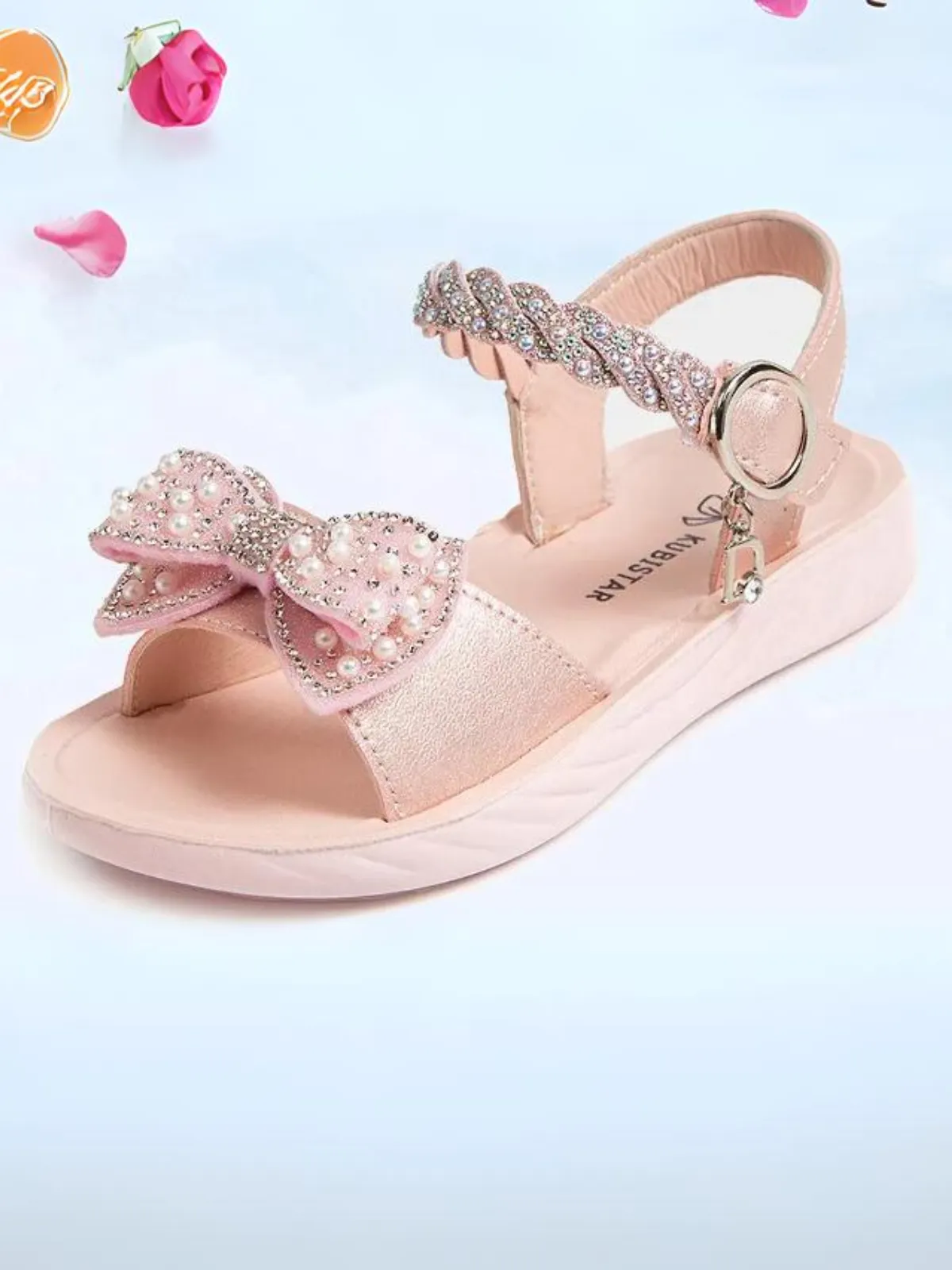 Pampered Princess Pearl Bow Sandals By Liv and Mia