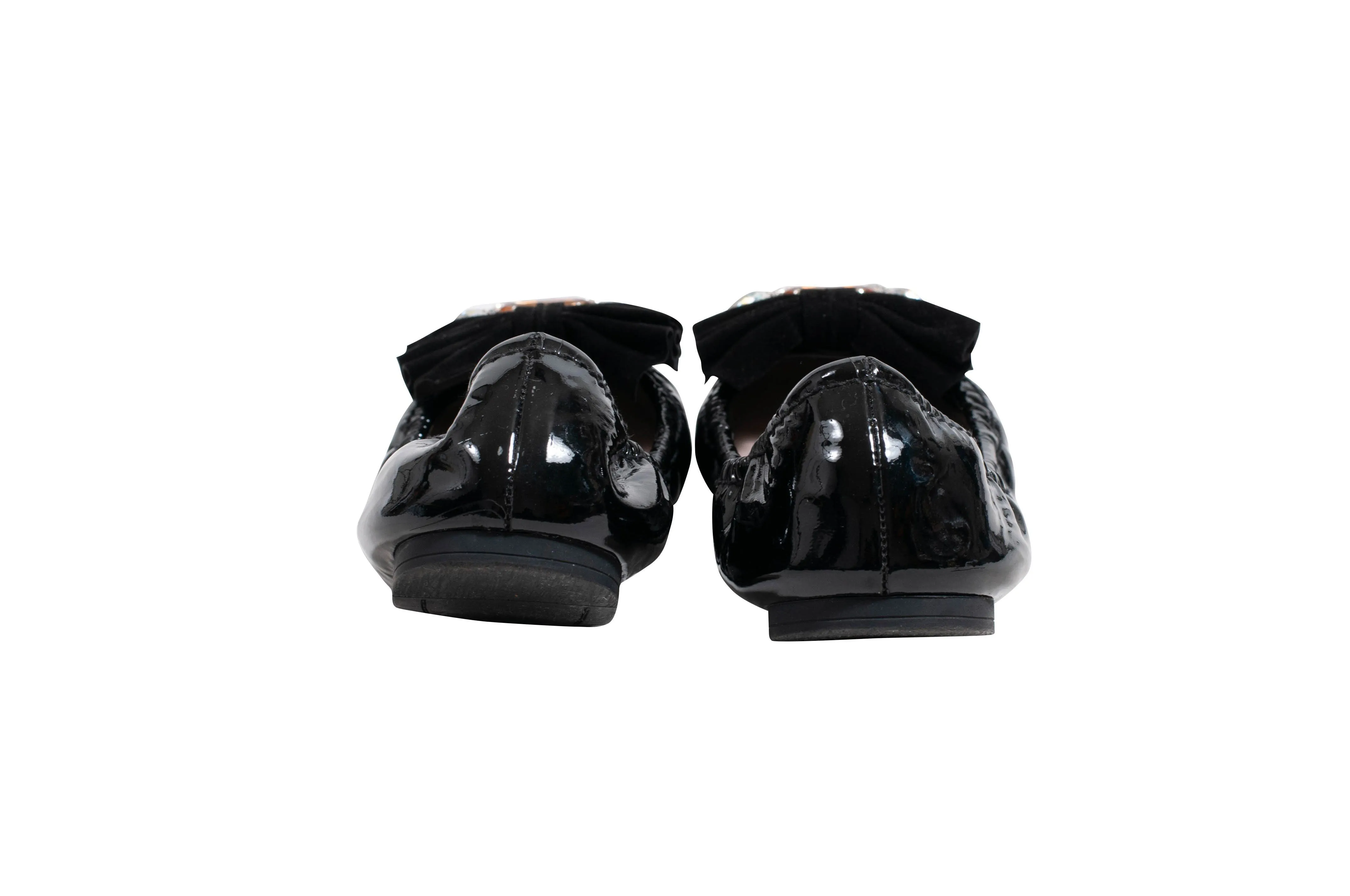 Patent Leather Crystal Embellishments Ballet Flats