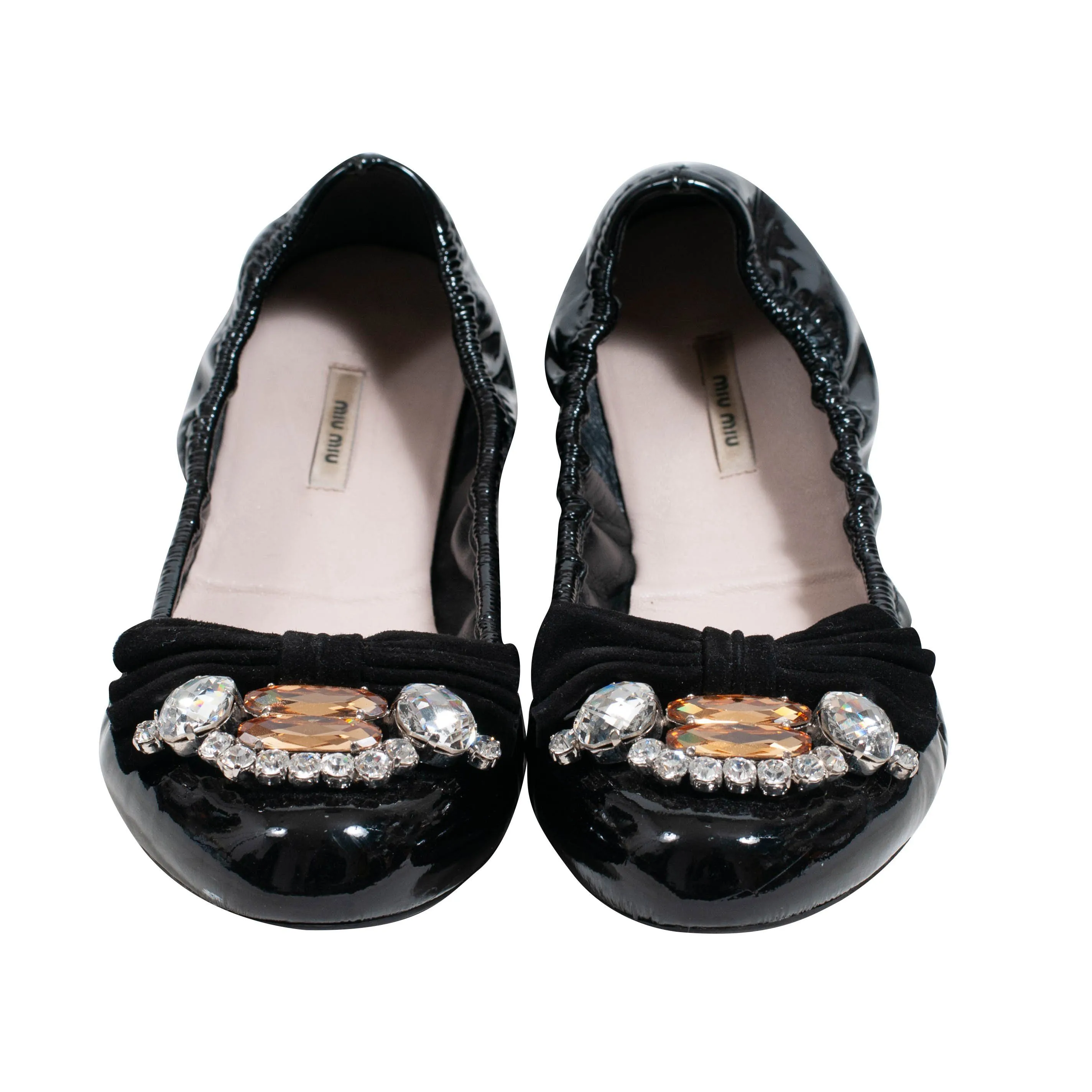 Patent Leather Crystal Embellishments Ballet Flats