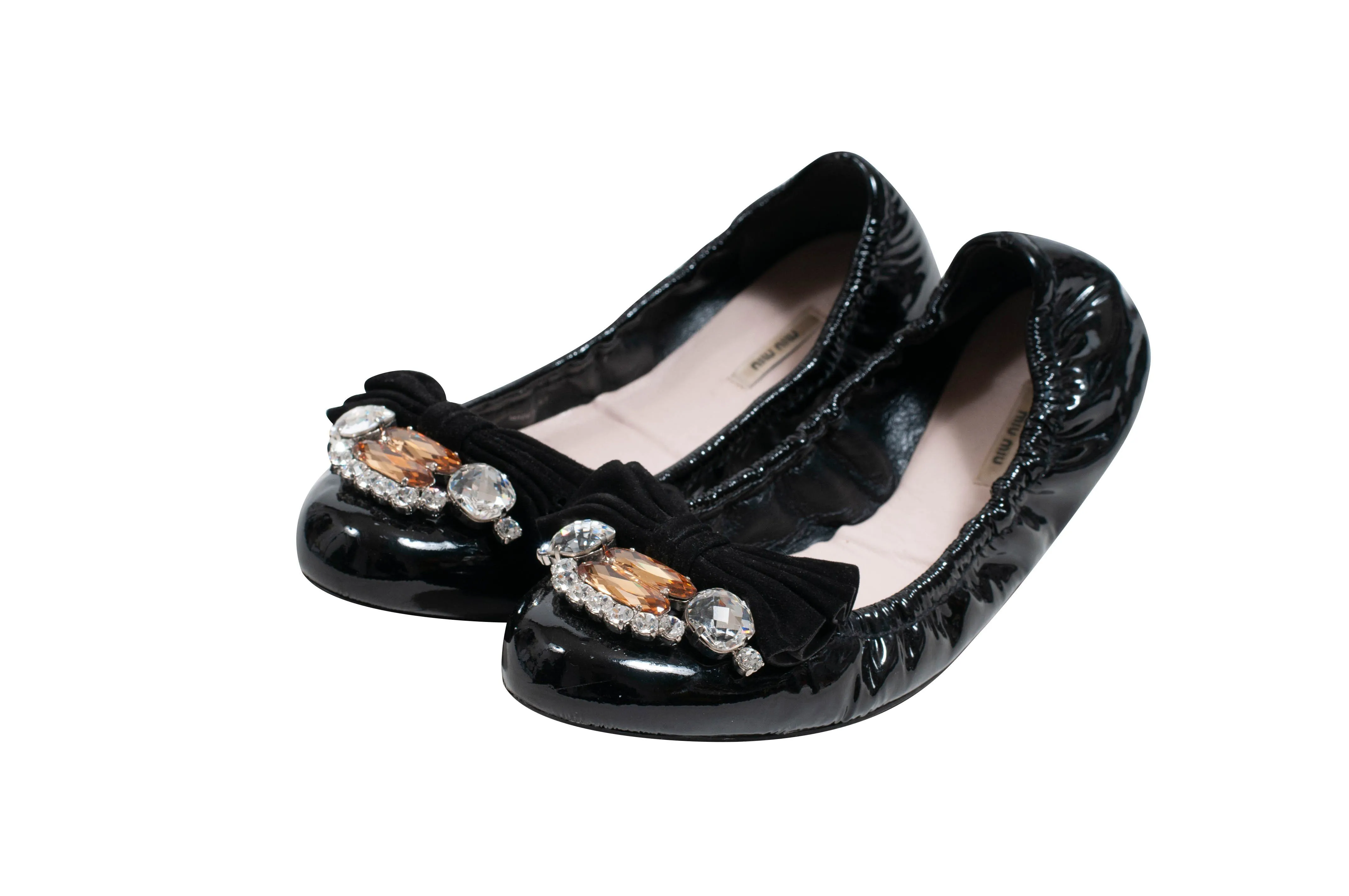 Patent Leather Crystal Embellishments Ballet Flats