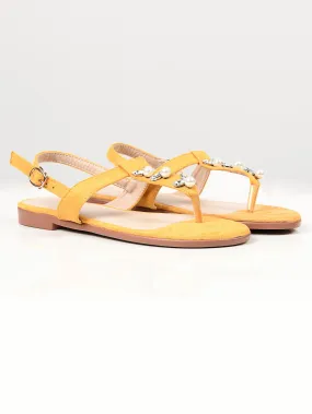 Pearl Sandals - Yellow