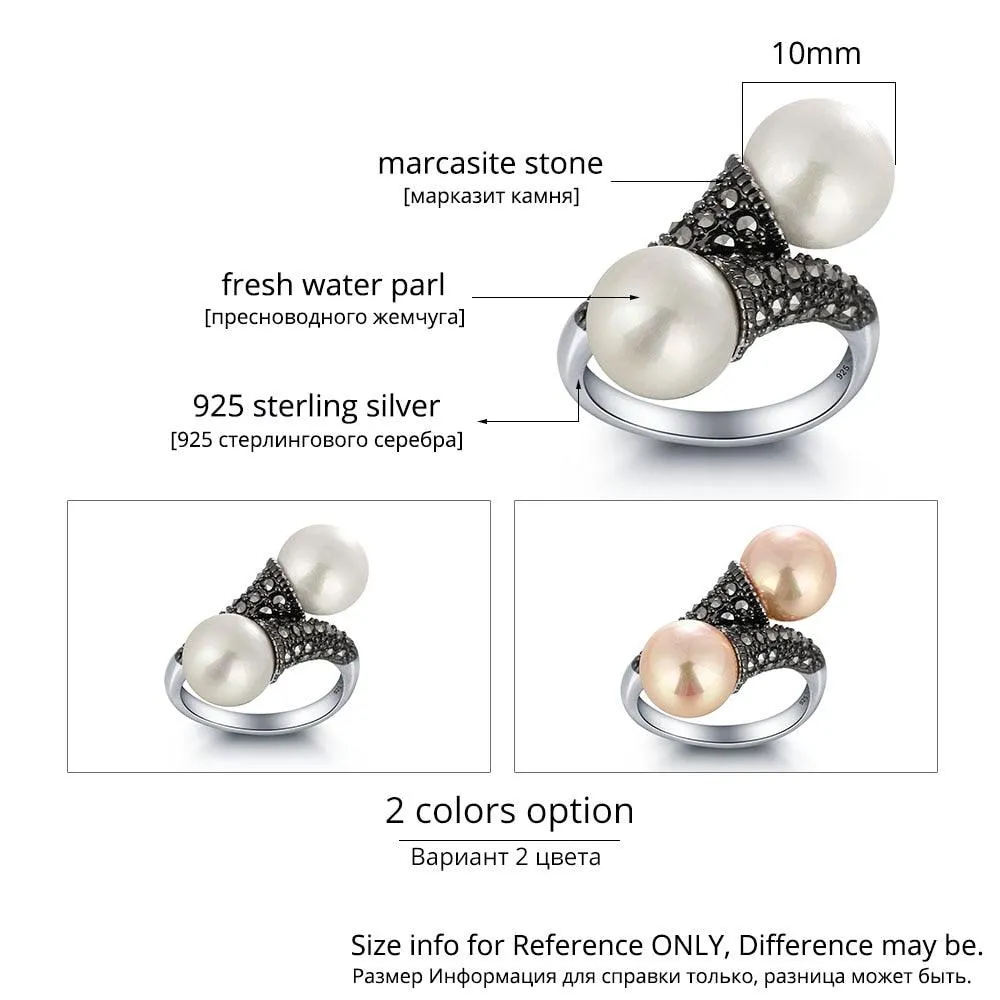 Personalized 925 Sterling Silver Mosaic Stone Simulated Pearl Rings, Fashion Jewelry For Women