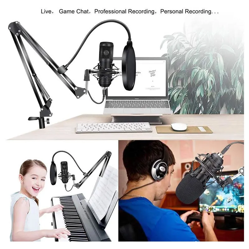 Professional Condenser Microphone With Monitoring Headset Set Q-Mic97