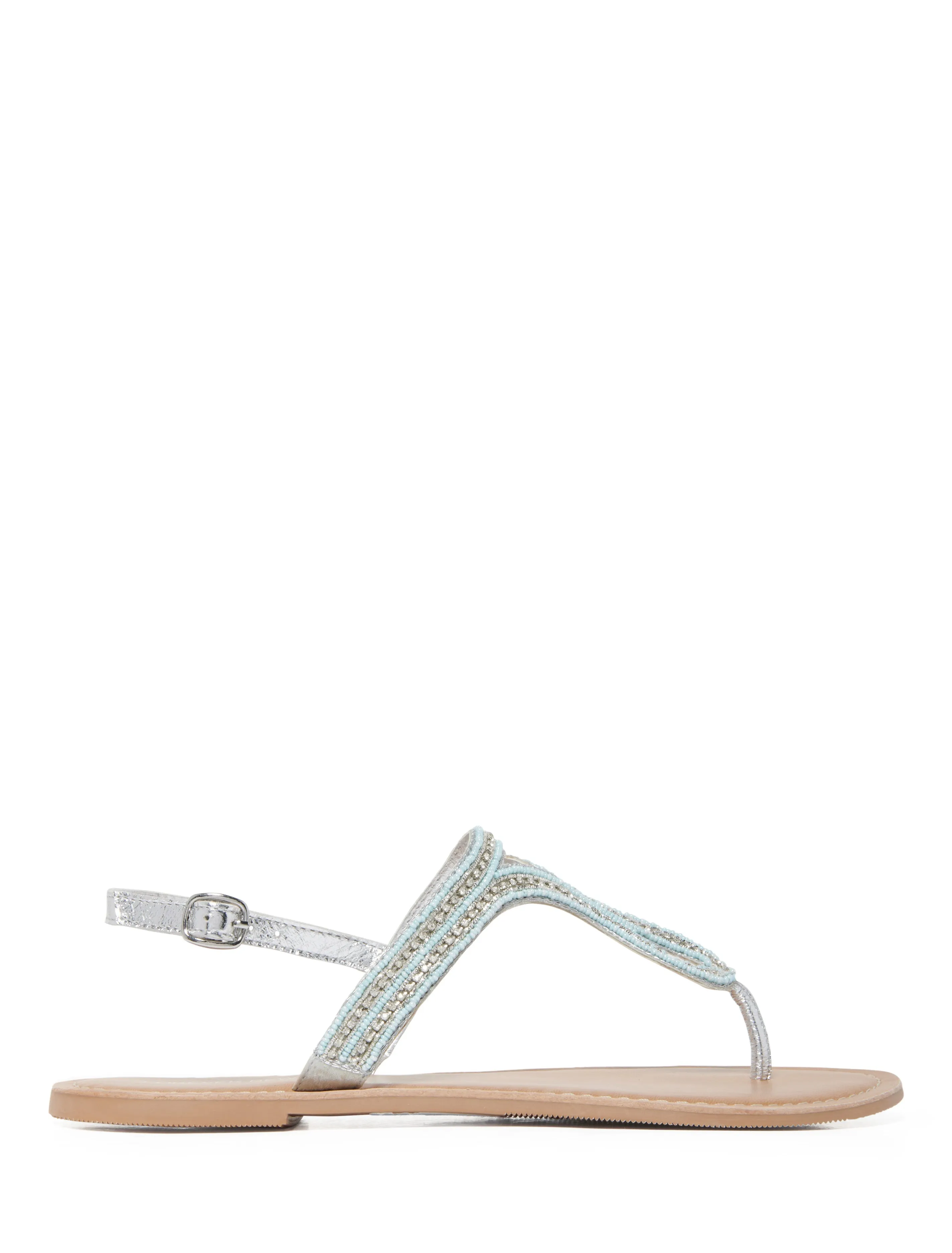 Rose Embellished T Bar Sandal