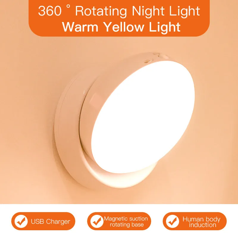 Rotating Human Body Sensor Light - Corridor Garage Light - Wardrobe Light - Motion Sensor Night Light