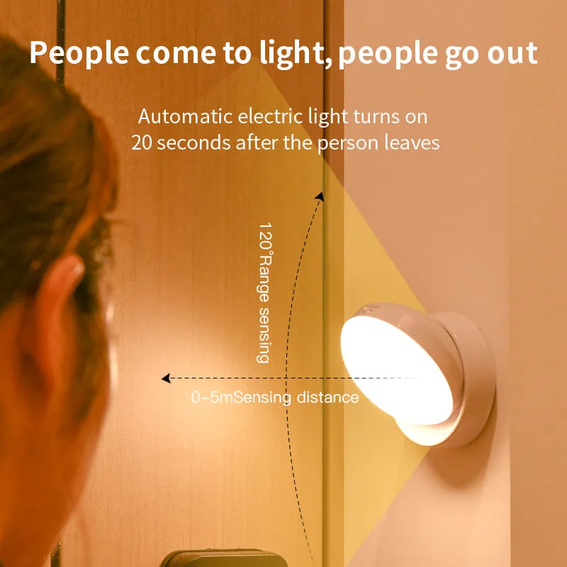 Rotating Human Body Sensor Light - Corridor Garage Light - Wardrobe Light - Motion Sensor Night Light