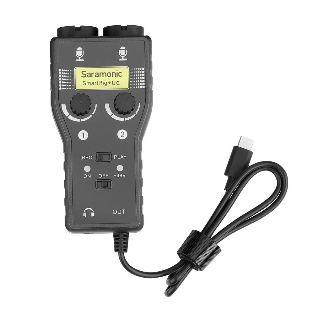 Saramonic SmartRig UC Professional 2-Channel Audio Interface with XLR, 1/4"" & 1/8"" Inputs for USB Type-C Android Smartphones & Tablets, PCs & more