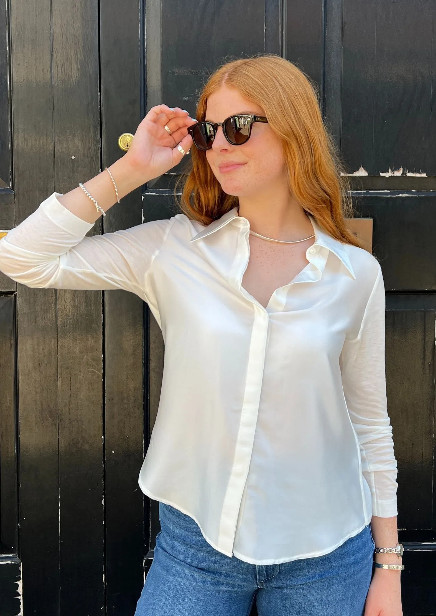 Silk Front Shirt Milk
