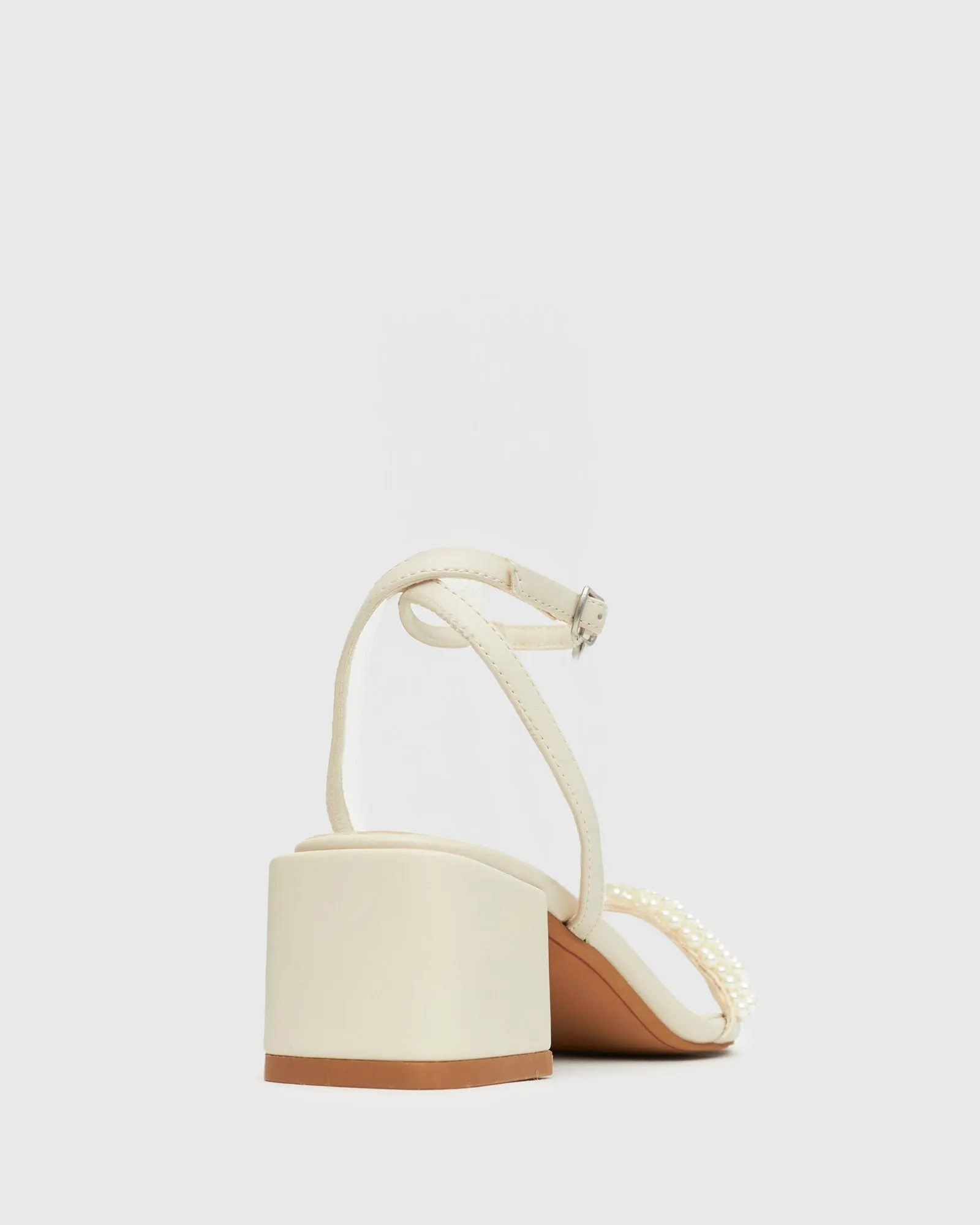 STAR Pearl Trim Low Heel Sandals