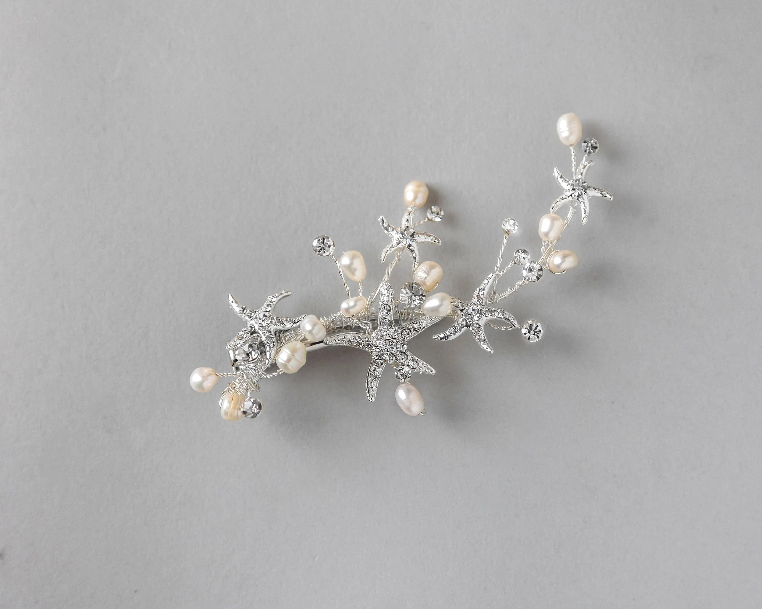 Starfish and Pearl Beach Bride Hair Clip