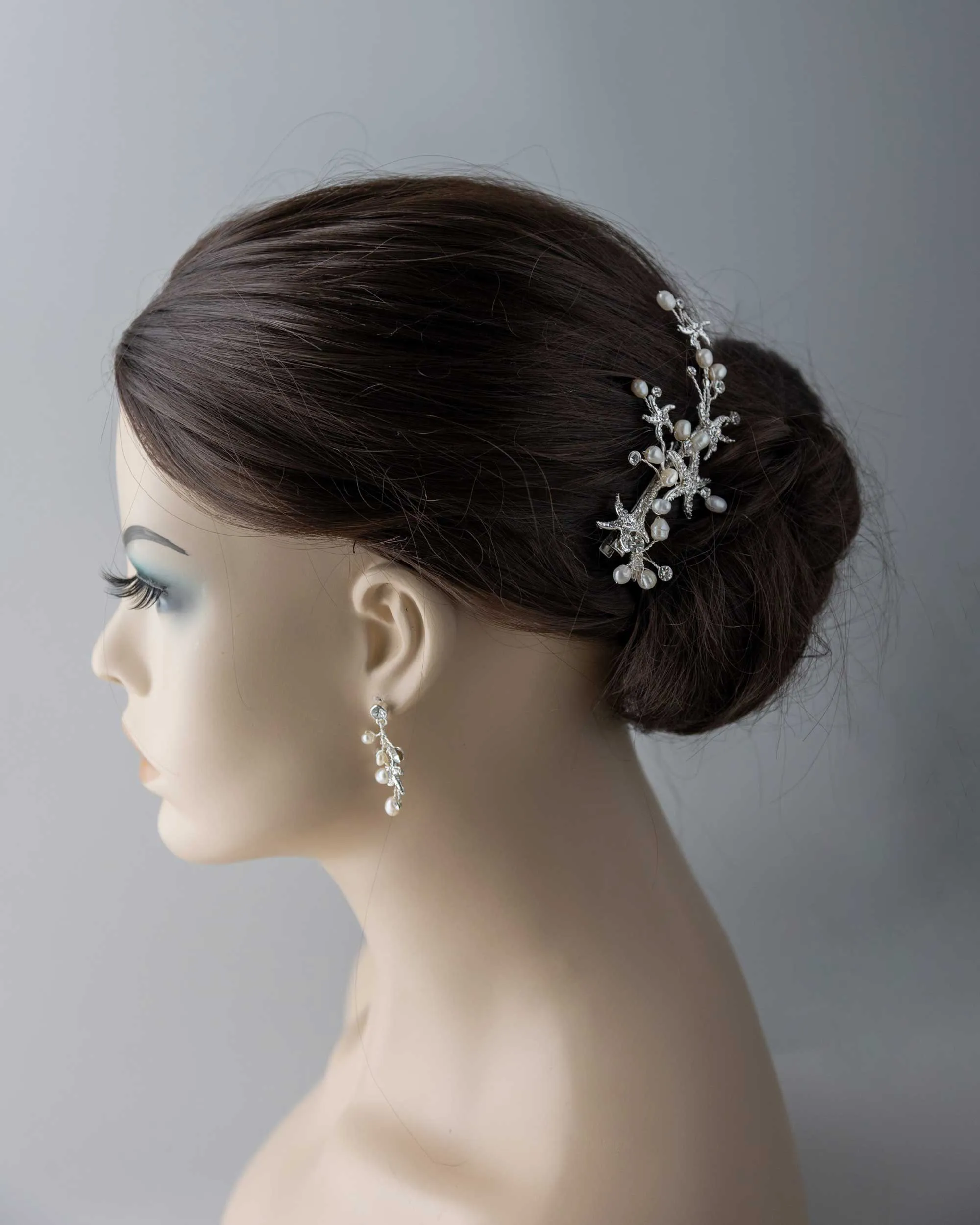 Starfish and Pearl Beach Bride Hair Clip