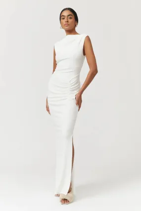 Suboo Jacqui Rouched Front Midi Dress - White