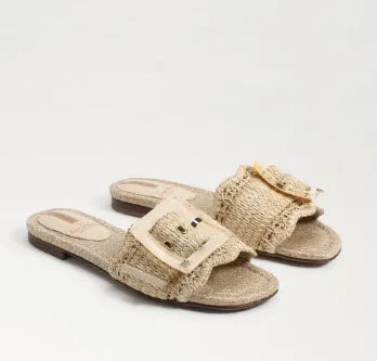 The Raffia Flat Sandal with Buckle