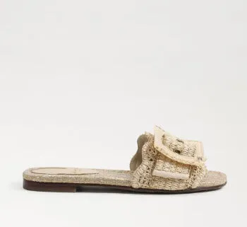 The Raffia Flat Sandal with Buckle