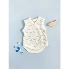 Tiny and Small Organic Cotton Preemie Incubator Vest - Ocean Blue