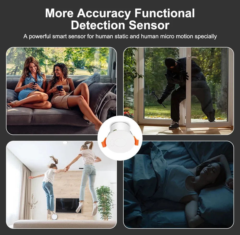 Upgrade Your Home Security with ZigBee MmWave Radar Human Presence Motion Sensor - Smart Illuminance & Distance Detection for Tuya Home Automation