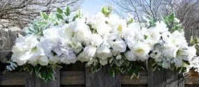 White Rose Wedding Arch, White Rose Arbor swag