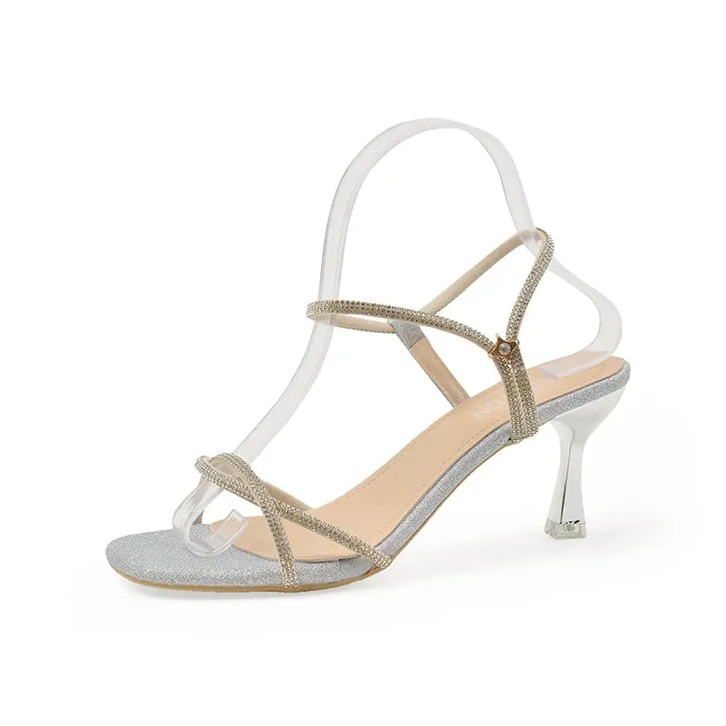 Women Sandals Sexy Wedding Crystal Dress  Shoes 2024 Summer New Open Toe Women Pumps Fashion Party Women Shoes