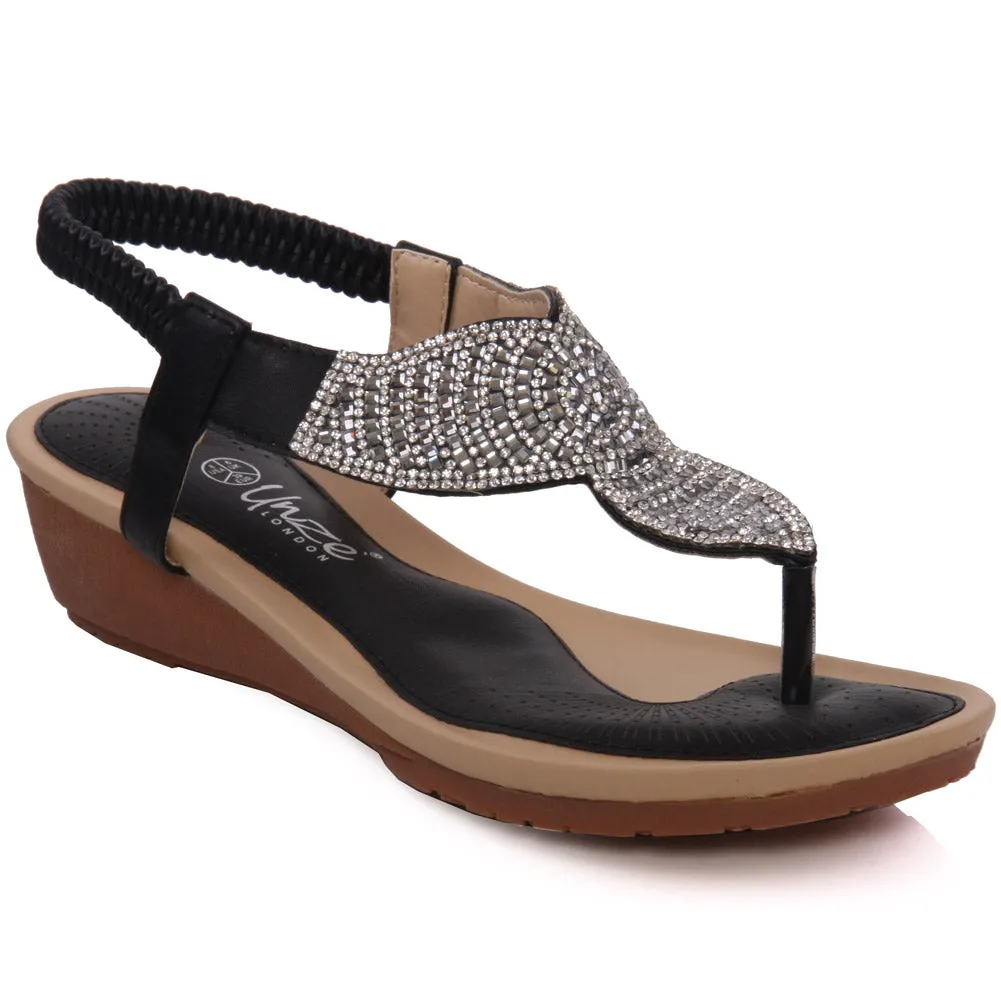 Womens ‘Cataline’ Embellished Flat Sandals